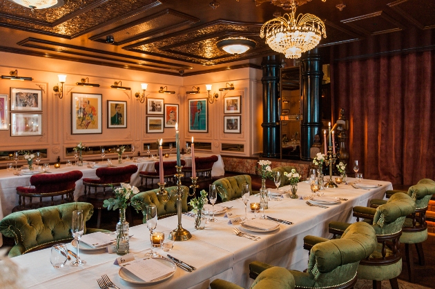 The Cadogan Arms interior with long tables and vintage chairs