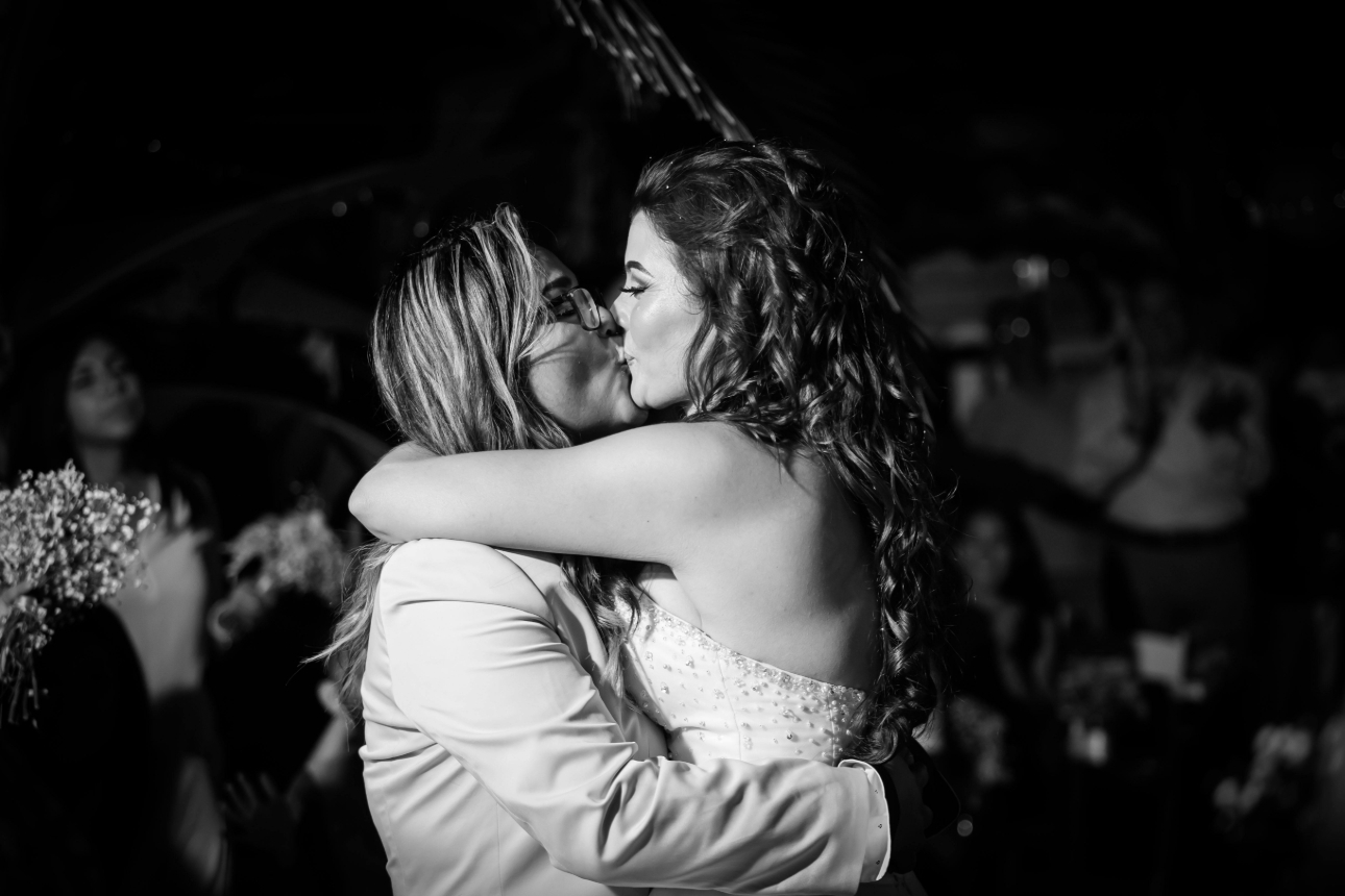 two women on their wedding day