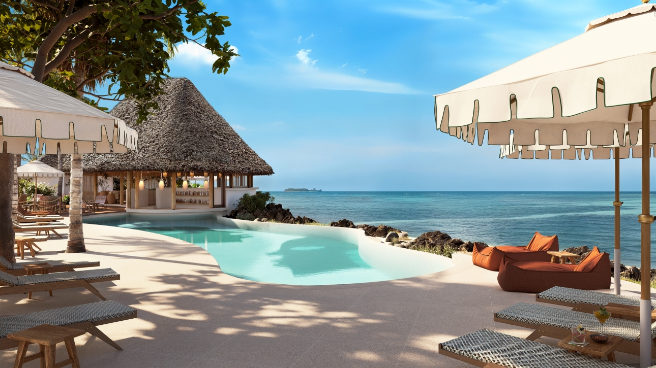 sea view pool area