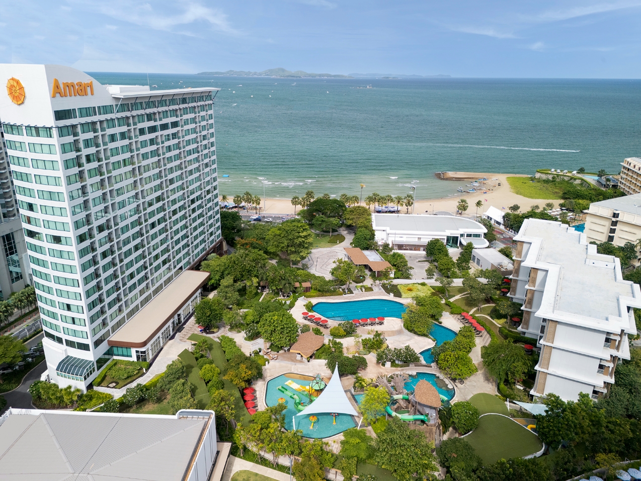aerial view of hotel complex