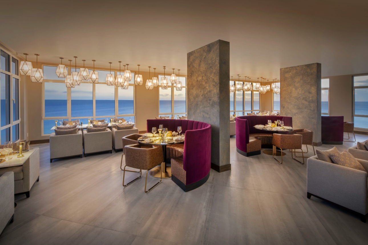 restaurant with sea views