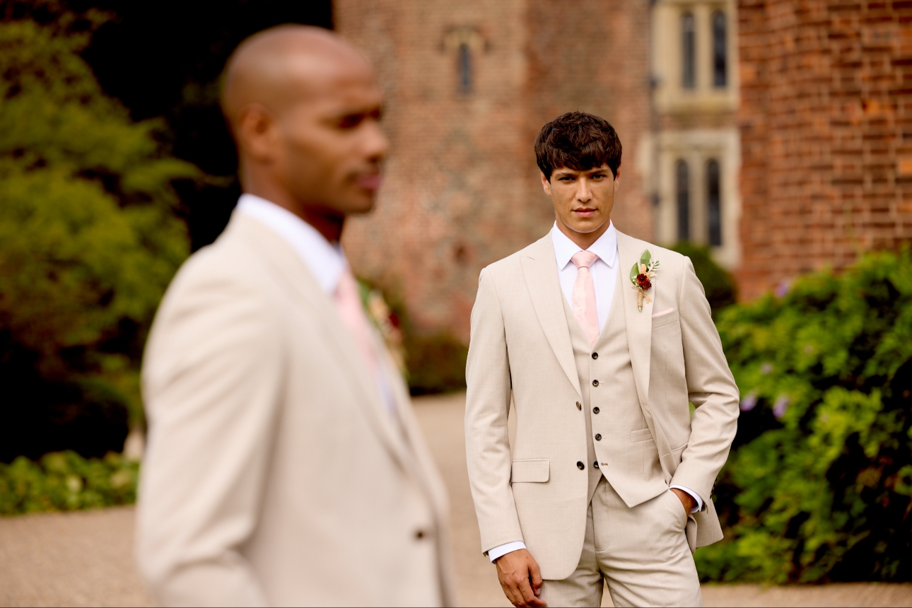 male model in checked suit